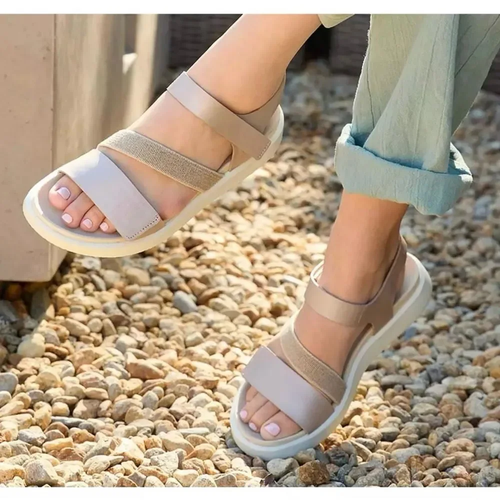 ECCO FLOWT 2 BAND SANDAL GREY ROSE METALLIC - Picture 2 of 11